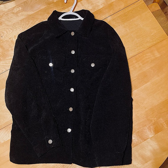 SHEIN Flap Pocket front Cord Coat - Picture 3 of 9